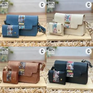 Bolso + billetera 100% cuero