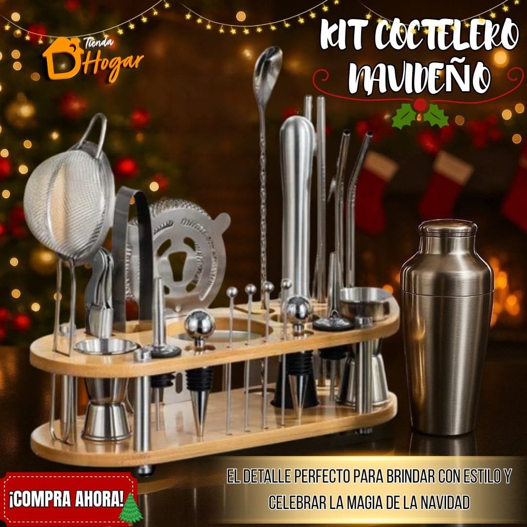 Kit de Coctelería Profesional – 23 Piezas con Soporte de Bambú - Image 3