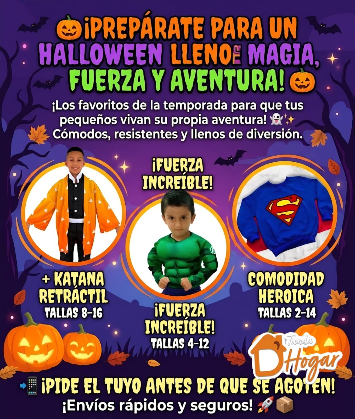 Disfraz Buzo Superman, Kimono Zenitsu – Demon Slayer, Hulk Acolchado